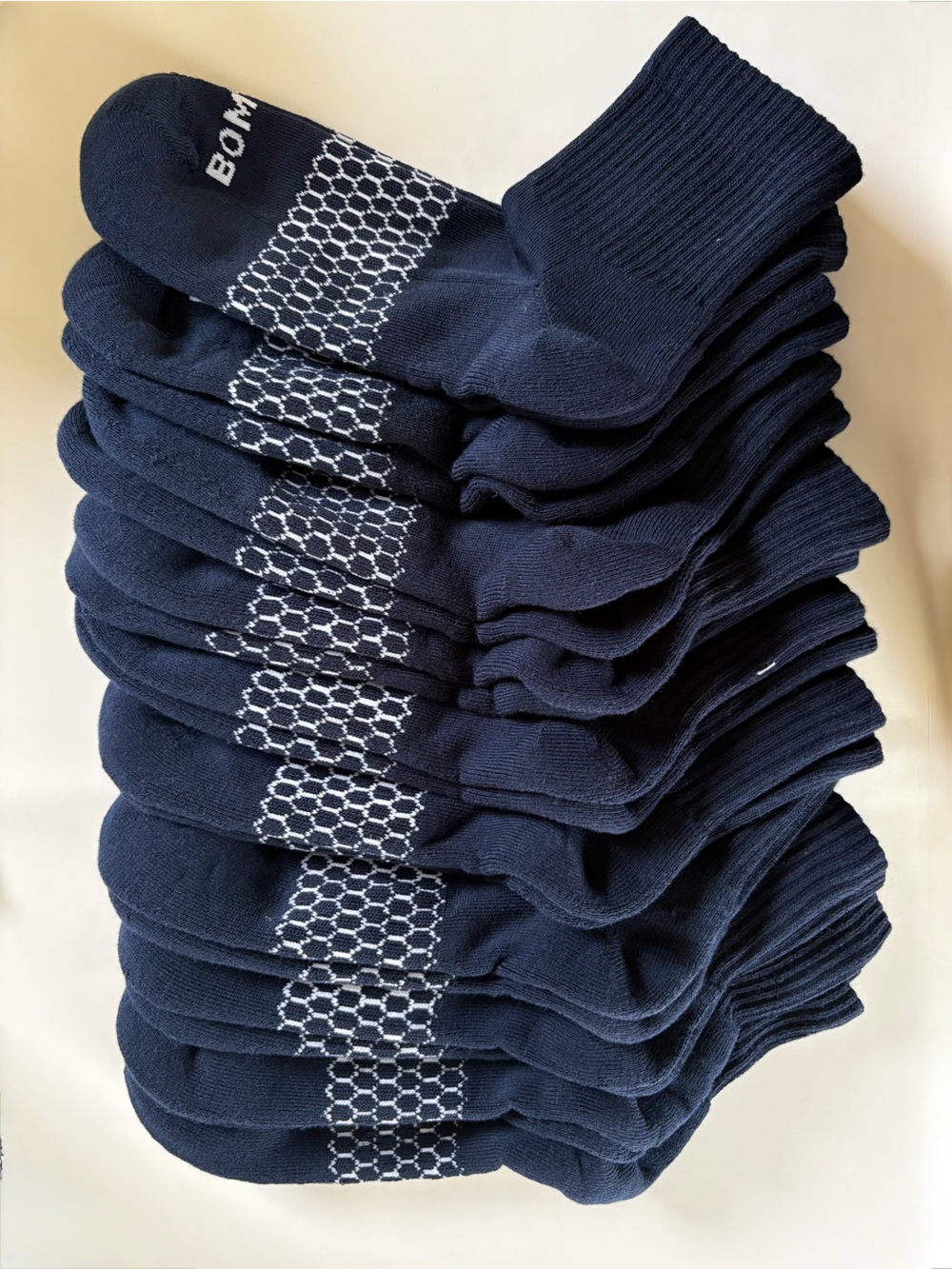 Bombas 9 pack Navy Cushioned Quarter Socks Size M